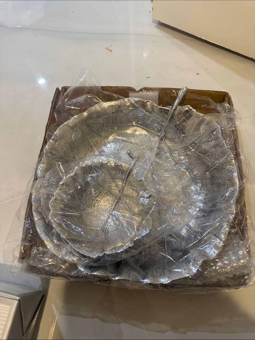 NIB Martha Stewart Silver Leaf Chip & Dip Set (Discontinued)